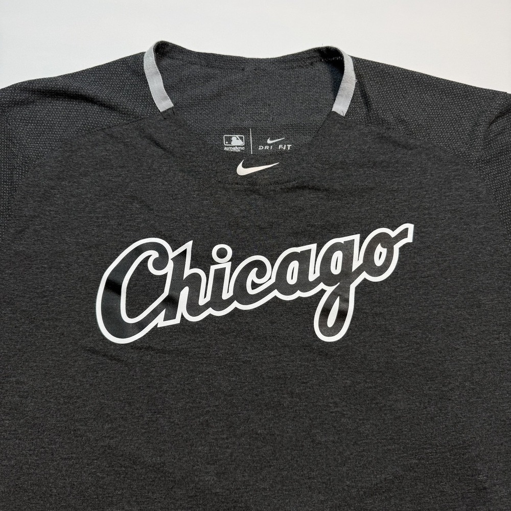 Chicago White Sox Shirt Mens XL Gray MLB Baseball Nike Dri-FIT Authentic - Picture 3 of 9
